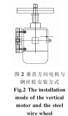 图2垂直方向电机与 钢兹轮安装方式
